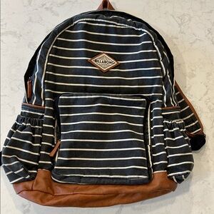 Billabong Home Abroad Striped Backpack Black White Striped